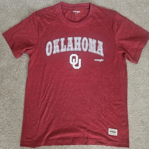 Wrangler Men's Crimson Oklahoma Tee Size Large - Picture 1 of 5